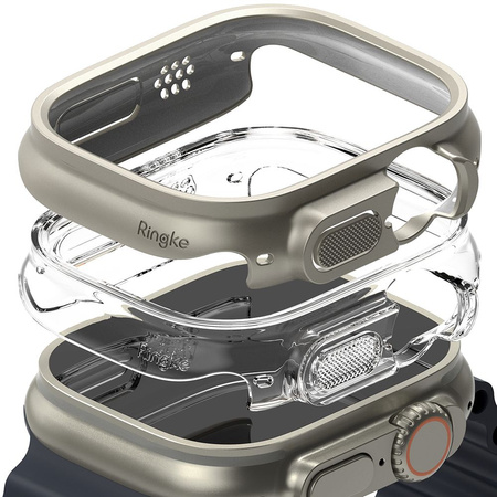 Etui APPLE WATCH ULTRA 49MM Ringke Slim 2-pack Clear & Titanium Grey