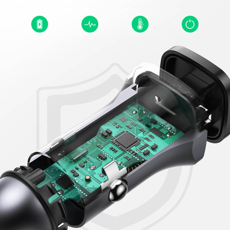 Ugreen Auto-Schnellladegerät USB-A / USB-C 30W PD PPS grau (CD130)