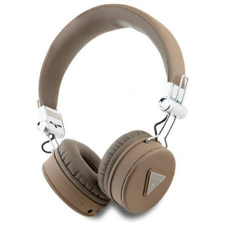 Oryginalne Słuchawki Nauszne Bluetooth ENC GUESS Grained Classic Round GUBH70PGTSPSW brązowe