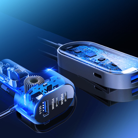 3mk Double Car Charger 135W PD QC PPS USB 2A4C Black/Gray