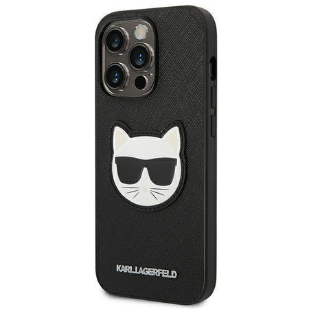 Karl Lagerfeld Saffiano Choupette Head Patch Case - Etui iPhone 14 Pro Max (czarny)
