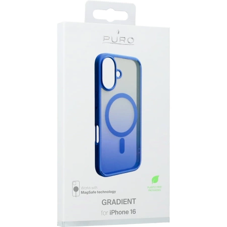 Puro Cover aus TPU „GRADIENT“ mit Magsafe und Farbverlaufseffekt für iPhone 16E, blau