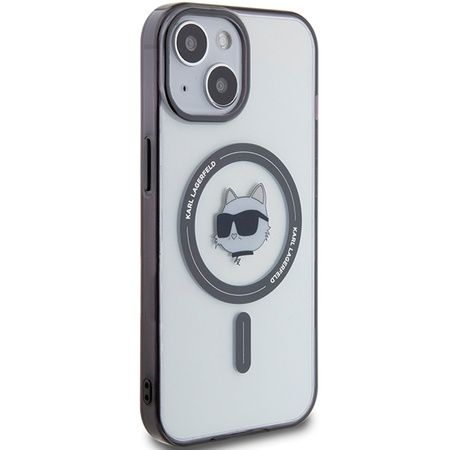 Etui Karl Lagerfeld IML Choupette's Head MagSafe do iPhone 15 Plus - przezroczyste
