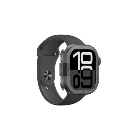 AmazingThing Titan Pro Metal Case for Apple Watch 11 46mm Aluminum - Black