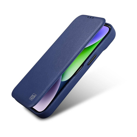 iCarer CE Premium Leather Folio Case iPhone 14 Pro Flip Magnetic MagSafe Leather Case blue (WMI14220714-BU)