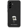 Karl Lagerfeld Fixed Glitter Ikonik Logo Metal Pin Case für Samsung Galaxy A36 - Schwarz