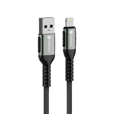 FORCELL F-ENERGY C257 kabel USB A do Lightning 2,4A 12W Cafule 1,2 m czarny