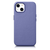 iCarer Case Leather genuine leather case cover for iPhone 14 Plus light purple (MagSafe compatible)