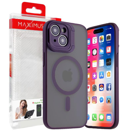 MX KICKSTAND MAGSAFE IPHONE 15 PRO MAX 6.7, PURPLE / FIOLETOWY