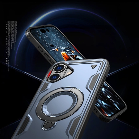 Hybrid Armor Trendy Case with MagSafe for iPhone 16 - Blue