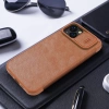 Nillkin Qin Leder Pro Hülle iPhone 14 Plus Kamera Cover Holster Cover Flip Case Braun