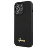 Guess GUHMP13XLSLMGBK iPhone 13 Pro Max 6,7 &quot;schwarz / schwarz Hardcase Silikonschrift Gold Logo