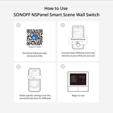 Sonoff wielofunkcyjne centrum sterowania przełącznik Wi-Fi Bluetooth ścienny (NSPanel)