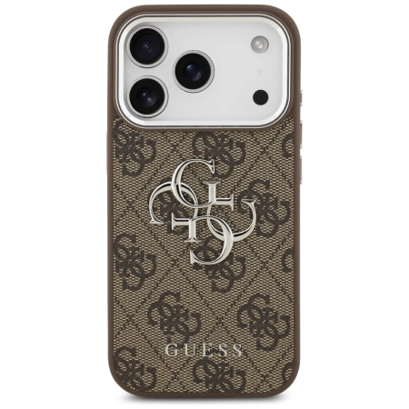 Guess 4G Big 4G Classic Logo case for iPhone 17 Pro brown - silver