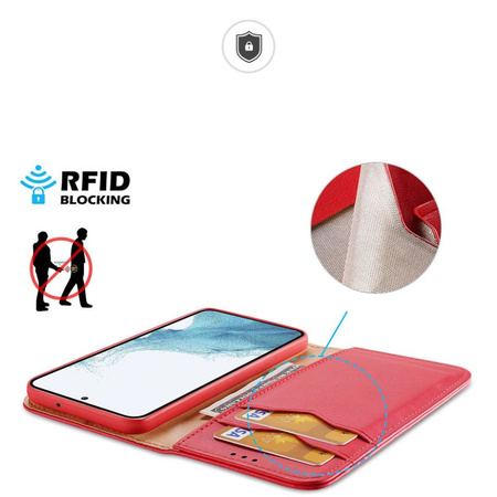 DUX DUCIS Hivo - skórzane etui portfelik do Samsung Galaxy S23 Plus czerwone