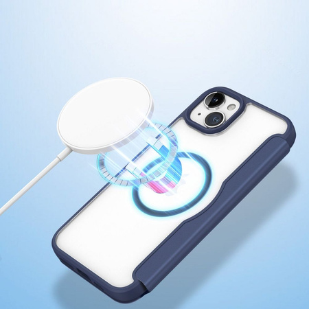 Etui iPhone 15 Plus magnetyczny pokrowiec MagSafe z klapką Dux Ducis Skin X Pro - niebieski