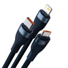 Baseus Flash Series II kabel USB - USB Typ C / Lightning / micro USB 100 W 1,2 m niebieski (CASS030003)