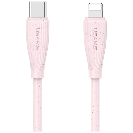 Kabel USAMS Green Series SJ717 30W USB-C do Lightning 1m różowy