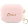 Guess GUAP2LSCHSP AirPods Pro 2 cover pink/pink Silicone Charm Heart Collection