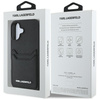 Original Handyhülle IPHONE 16 Karl Lagerfeld HC Grained PU Cardslot Metal Elong schwarz
