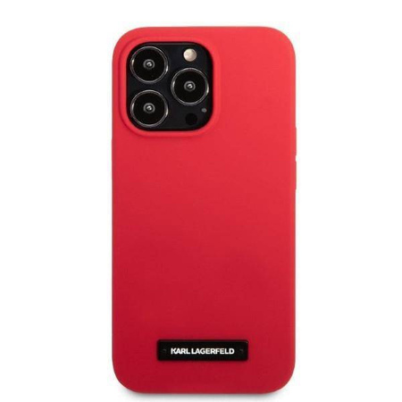 Oryginalne Etui IPHONE 13 PRO Karl Lagerfeld Hardcase Silicone Plaque czerwone