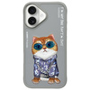 Nimmy etui iPhone 16 6.1" szary/gray      Glasses Cool Cat