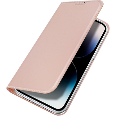 Etui do iPhone 15 Pro pokrowiec z klapką i portfelem Dux Ducis Skin Pro - różowe