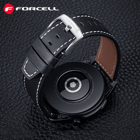 Pasek do Samsung Galaxy Watch Forcell F-Design FS21 skóra ekologiczna 20 mm czarny