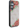 Oryginalne Etui SAMSUNG GALAXY S25 Guess Leather 4G Flowers Print Metal Classic Logo MagSafe różowe