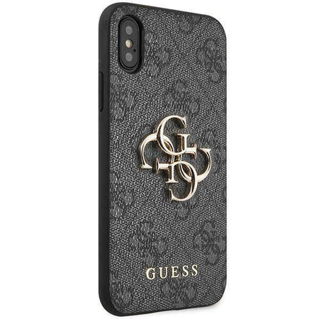 Original Handyhülle IPHONE X / XS Guess Hardcase 4G Big Metal Logo (GUHCPX4GMGGR) grau