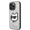 Karl Lagerfeld NFT Glitter Choupette Patch - Etui iPhone 14 Pro (srebrny)