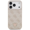 Guess Leather 4G Triangle Strass MagSafe Case für iPhone 17 Pro - Pink