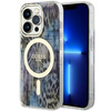Guess GUHMP14LHLEOPWB iPhone 14 Pro 6.1" Blau/Blau Hardcase Leopard MagSafe