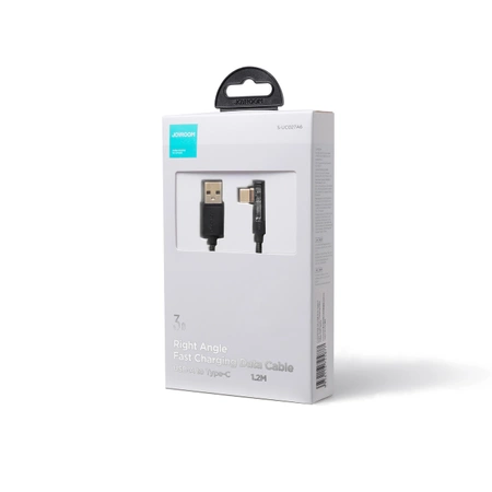 Joyroom USB C Kabel gewinkelt - USB für Schnellladung und Datenübertragung 3A 1,2 m schwarz (S-UC027A6)