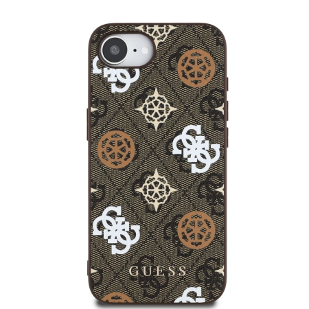 Guess PU 4G Peony Case mit MagSafe für iPhone 16e - Braun