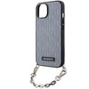 Karl Lagerfeld KLHCP14SSACKLHPG iPhone 14 6,1" Silber/Silber Hardcase Saffiano Monogram Chain