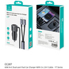 Ładowarka samochodowa USAMS YT Series    CC287 66W 1xUSB-A 1xUSB-C + kabel 2w1 USB-C/Lightning tarnish