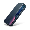 iCarer CE Oil Wax Premium Leather Folio Case skórzane etui iPhone 14 Plus z klapką magnetyczne MagSafe niebieski (AKI14220707-BU)