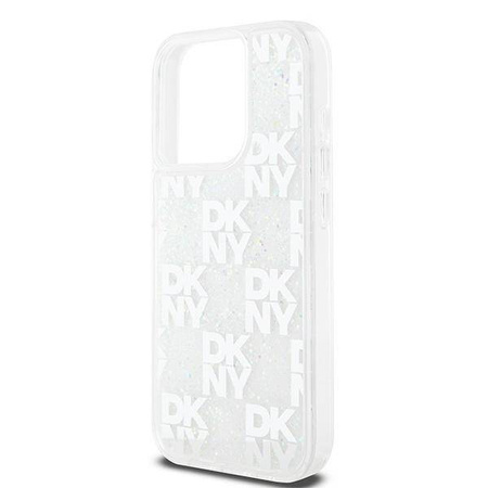 DKNY DKHCP15LLCPEPT iPhone 15 Pro 6.1" biały/white hardcase Liquid Glitter Multilogo