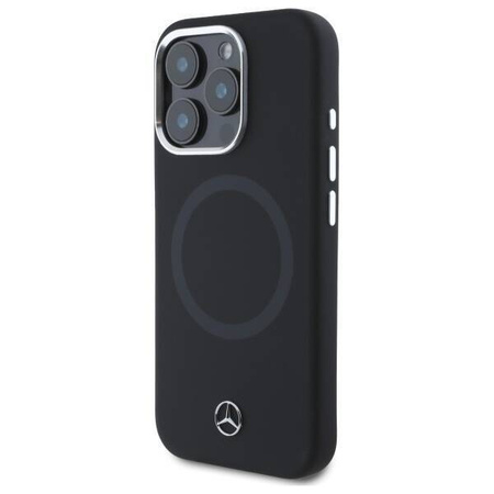 Original Case IPHONE 16 PRO Mercedes Hardcase Silicone Tonal Logo MagSafe (MEHMP16L23SUTTK) black