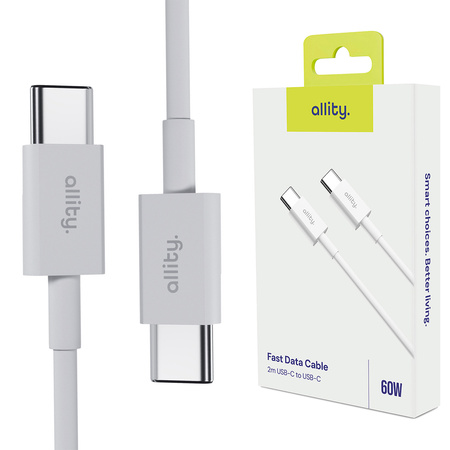 Allity kabel AUC-03 USB-C - USB-C 2,0 m 60W biały
