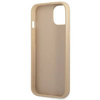 Original Case IPHONE 14 Guess Hardcase Saffianotriangle Logo (GUHCP14SPSATLE) beige