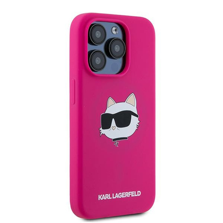 Karl Lagerfeld KLHMP15LSCHPPLF iPhone 15 Pro 6.1" różowy/fuschia hardcase Silicone Choupette Head MagSafe