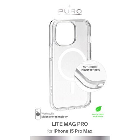 PURO LITEMAG PRO - Etui iPhone 15 Pro Max MagSafe (przezroczysty)