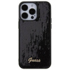 Guess Pailletten-Schriftzug-Metallgehäuse für iPhone 15 Pro Max – Schwarz