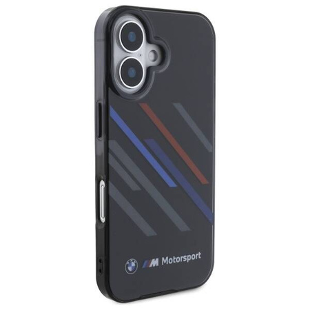 Original Case IPHONE 16 PLUS BMW Hardcase Motosport IML Random Stripes (BMHCP16M23HTRAK) black