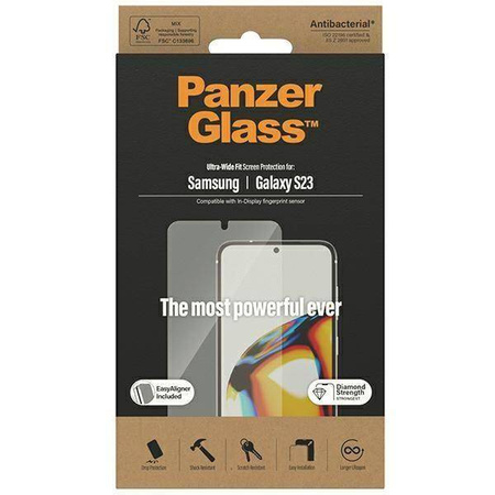 Gehärtetes Glas SAMSUNG GALAXY S23 PanzerGlass Ultra-Wide Fit Screen Protection with the Applicator (7315)