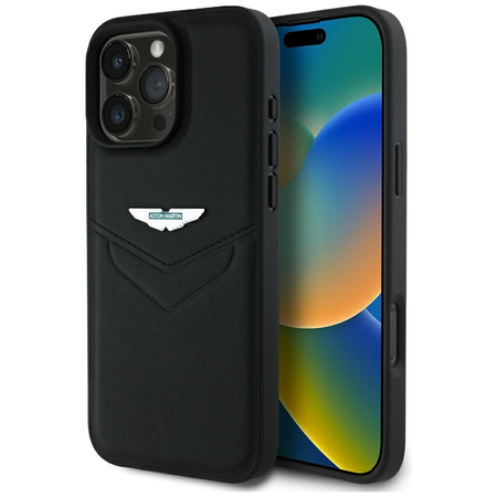 Etui Aston Martin HC Leather Victory      Design do iPhone 16 Pro Max czarny