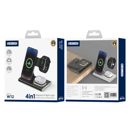 JELLICO ładowarka bezprzewodowa 3w1 W12 15W Czarny