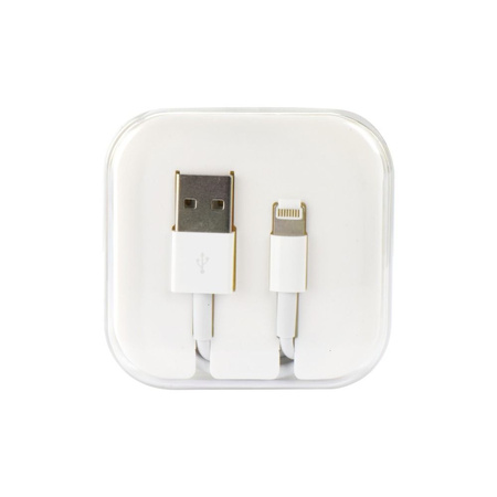 Kabel USB do iPhone Lightning 8-pin HD4 1 metr biały BOX